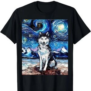 NWOT Starry Night Van Gogh Siberian husky